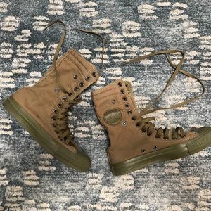 Olive Green Converse Hi-Tops